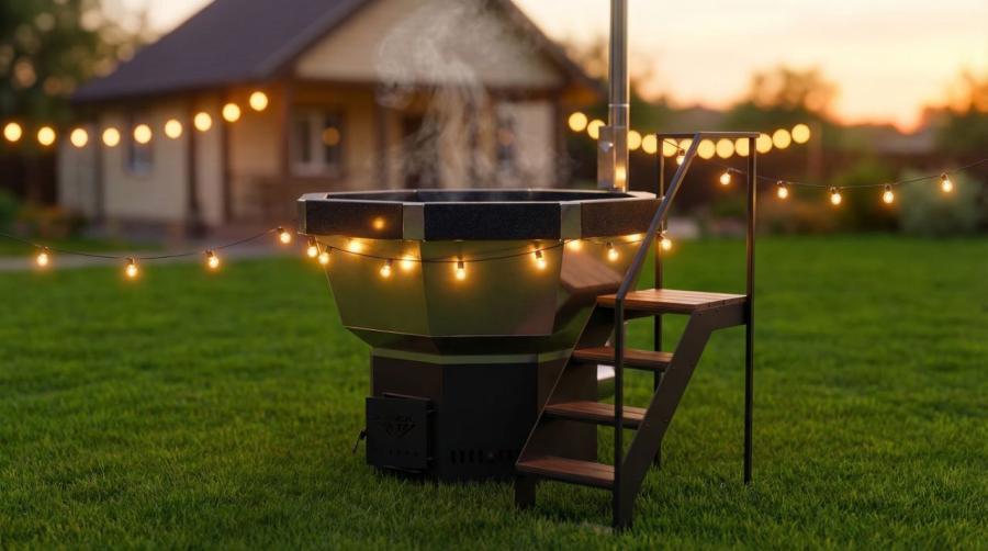 💎 КОМПЛЕКСНЫЙ ПАКЕТ: Банный Чан «ПРЕМИУМ» с Печью на Водяной Рубашке (Каменная отделка)